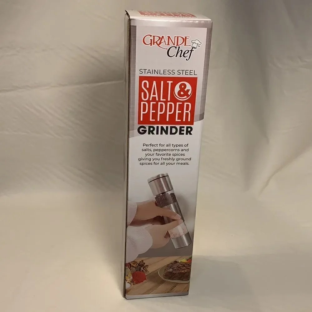 Grande Chef Stainless Steel Salt & Pepper Grinder